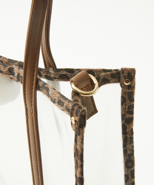 Rewde(ルゥデ)の「レオパードパイピングメッシュマルチトートバッグ(1R18-BA1627)(トートバッグ・レディース・ホワイト/ブラック/ブラウン・FREE)」の8枚目の写真