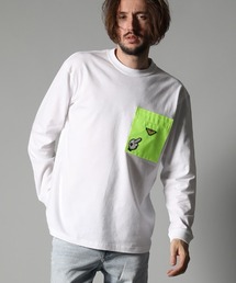 mlt3395-5.6ozコットン天竺 サガラ&パッチポケット付 LS Tシャツ