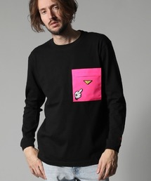 mlt3395-5.6ozコットン天竺 サガラ&パッチポケット付 LS Tシャツ