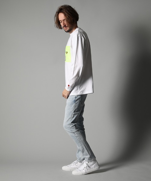 STUD MUFFIN(スタッドマフィン)の「mlt3395-5.6ozコットン天竺 サガラ&パッチポケット付 LS Tシャツ(Tシャツ/カットソー・メンズ・ブラック/ホワイト・3/2/4)」の5枚目の写真