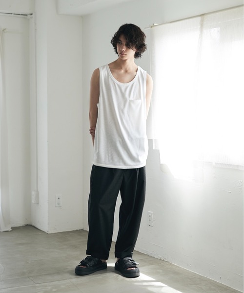 【enzoblues】Seersucker Sleeveless Top レイヤードトップ enzoblues】Seersucker Sleeveless Top レイヤードトップ