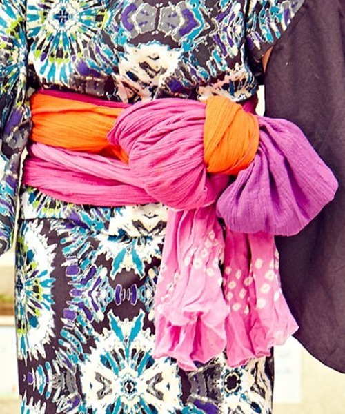 チャイハネ（チャイハネ）の「【チャイハネ】豆絞り浴衣帯（和装小物・レディース・レッド/ピンク/イエロー/ターコイズブルー/ブルー・FREE）」の11枚目の写真