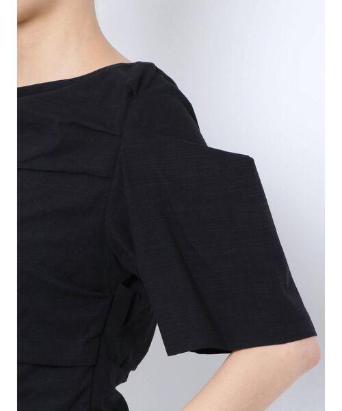 EMODA(エモダ)の「ギャザータックスリーブトップス(Tシャツ/カットソー・レディース・ホワイト/ブラック・FREE)」の12枚目の写真