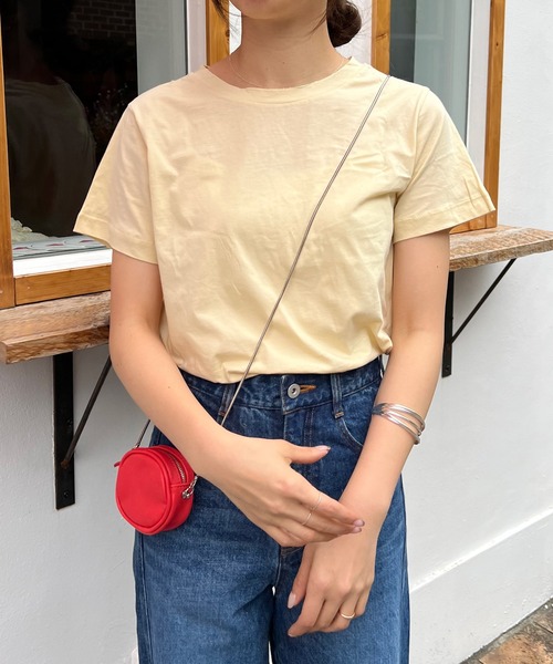 SHENERY（シーナリー）の「オーガニックコットンTEE（Tシャツ/カットソー・レディース・チャコールグレー/ブラック/オフホワイト/ブラウン/イエロー・FREE）」の5枚目の写真