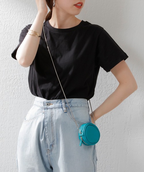 SHENERY（シーナリー）の「オーガニックコットンTEE（Tシャツ/カットソー・レディース・チャコールグレー/ブラック/オフホワイト/ブラウン/イエロー・FREE）」の2枚目の写真