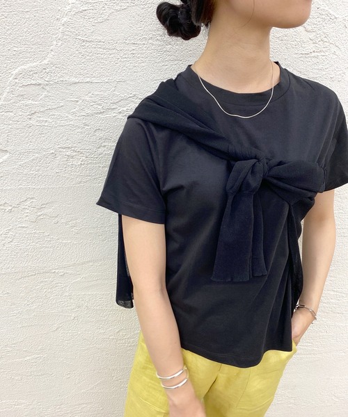 SHENERY（シーナリー）の「オーガニックコットンTEE（Tシャツ/カットソー・レディース・チャコールグレー/ブラック/オフホワイト/ブラウン/イエロー・FREE）」の13枚目の写真