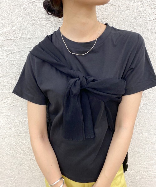 SHENERY（シーナリー）の「オーガニックコットンTEE（Tシャツ/カットソー・レディース・チャコールグレー/ブラック/オフホワイト/ブラウン/イエロー・FREE）」の11枚目の写真