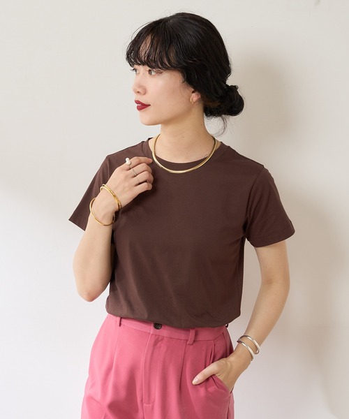 SHENERY（シーナリー）の「オーガニックコットンTEE（Tシャツ/カットソー・レディース・チャコールグレー/ブラック/オフホワイト/ブラウン/イエロー・FREE）」の17枚目の写真