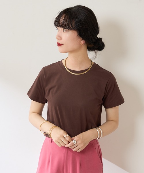 SHENERY（シーナリー）の「オーガニックコットンTEE（Tシャツ/カットソー・レディース・チャコールグレー/ブラック/オフホワイト/ブラウン/イエロー・FREE）」の19枚目の写真