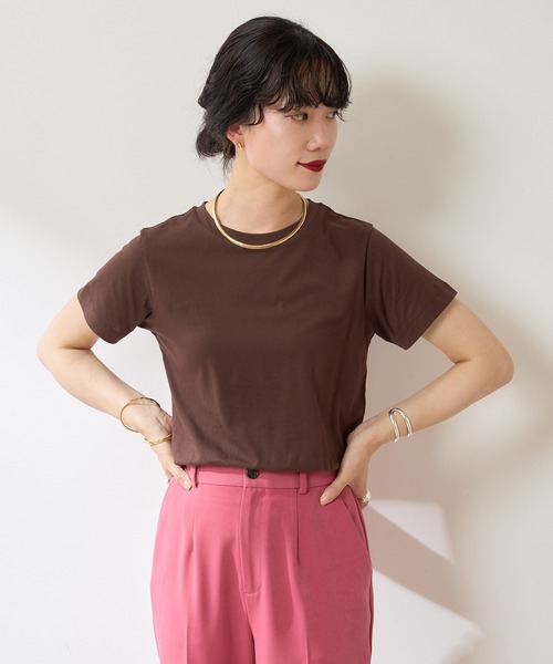 SHENERY（シーナリー）の「オーガニックコットンTEE（Tシャツ/カットソー・レディース・チャコールグレー/ブラック/オフホワイト/ブラウン/イエロー・FREE）」の21枚目の写真