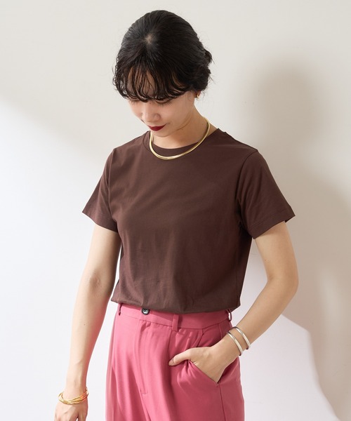 SHENERY（シーナリー）の「オーガニックコットンTEE（Tシャツ/カットソー・レディース・チャコールグレー/ブラック/オフホワイト/ブラウン/イエロー・FREE）」の22枚目の写真