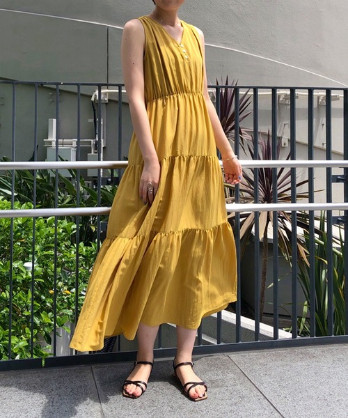 LOUNGEDRESS(ラウンジドレス)の「【odore/オドル】ティアードワンピース(ワンピース・レディース・イエロー/ブラック/その他・FREE)」の2枚目の写真