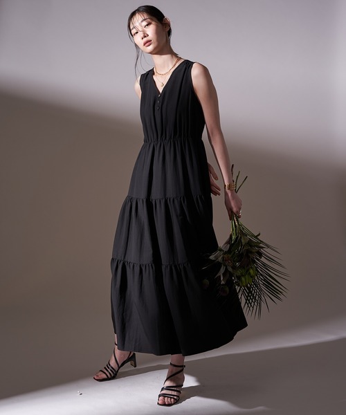 LOUNGEDRESS(ラウンジドレス)の「【odore/オドル】ティアードワンピース(ワンピース・レディース・イエロー/ブラック/その他・FREE)」の4枚目の写真