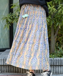 エコフレンドリーダイ ブロックプリントフラワースカート