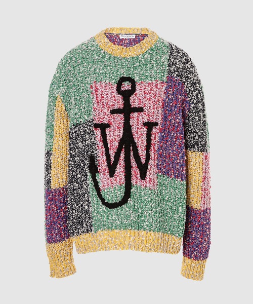 JW Anderson(ジェイダブリューアンダーソン)の「ANCHOR PATCHWORK CREWNECK JUMPER(ニット/セーター・メンズ・イエロー系その他/ブラック系その他・M)」の2枚目の写真
