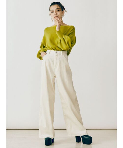 EVRIS（エヴリス）の「ボリュームスリーブニットトップス（ニット/セーター・レディース・ブラック/グリーン/アイボリー・FREE）」の10枚目の写真