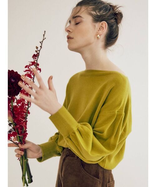 EVRIS（エヴリス）の「ボリュームスリーブニットトップス（ニット/セーター・レディース・ブラック/グリーン/アイボリー・FREE）」の8枚目の写真