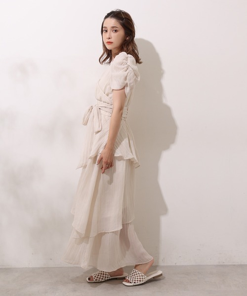 one after another NICE CLAUP（ワンアフターアナザーナイスクラップ）の「ラッフルワンピース（ワンピース・レディース・ブラック/アイボリー・FREE）」の13枚目の写真