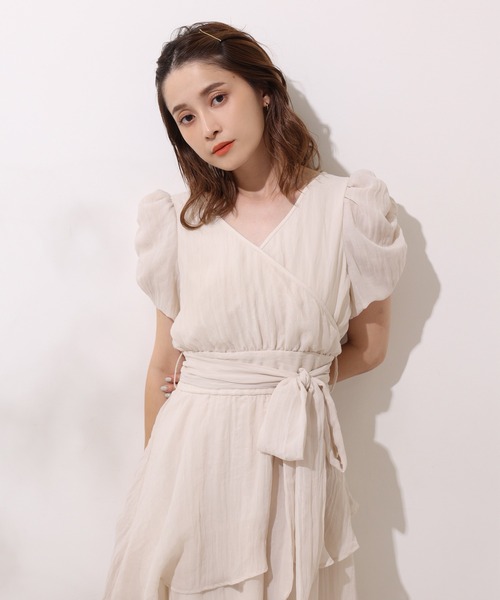 one after another NICE CLAUP（ワンアフターアナザーナイスクラップ）の「ラッフルワンピース（ワンピース・レディース・ブラック/アイボリー・FREE）」の15枚目の写真