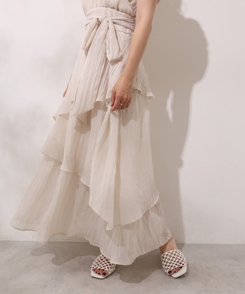 one after another NICE CLAUP（ワンアフターアナザーナイスクラップ）の「ラッフルワンピース（ワンピース・レディース・ブラック/アイボリー・FREE）」の16枚目の写真