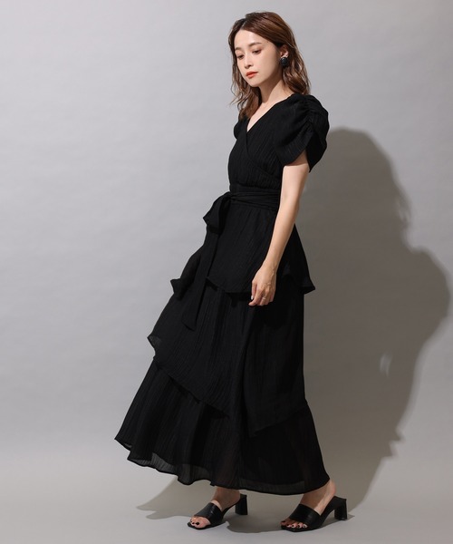 one after another NICE CLAUP（ワンアフターアナザーナイスクラップ）の「ラッフルワンピース（ワンピース・レディース・ブラック/アイボリー・FREE）」の3枚目の写真