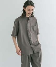 URBAN RESEARCH | WASHABLEウールショートスリーブバンドカラーシャツ(シャツ/ブラウス)