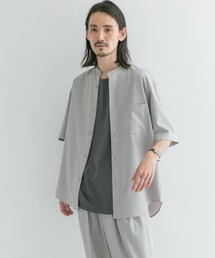 URBAN RESEARCH | WASHABLEウールショートスリーブバンドカラーシャツ(シャツ/ブラウス)