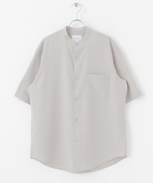 URBAN RESEARCH(アーバンリサーチ)の「WASHABLEウールショートスリーブバンドカラーシャツ(シャツ/ブラウス・メンズ・ライトグレー/ネイビー/グレー系その他・MEDIUM/LARGE)」の12枚目の写真