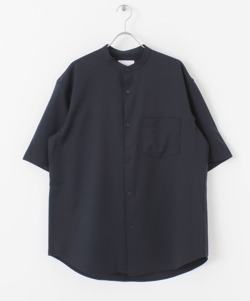 URBAN RESEARCH(アーバンリサーチ)の「WASHABLEウールショートスリーブバンドカラーシャツ(シャツ/ブラウス・メンズ・ライトグレー/ネイビー/グレー系その他・MEDIUM/LARGE)」の13枚目の写真
