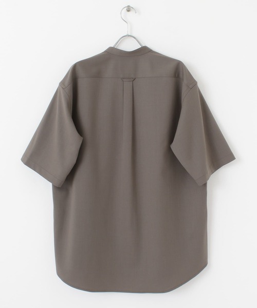 URBAN RESEARCH(アーバンリサーチ)の「WASHABLEウールショートスリーブバンドカラーシャツ(シャツ/ブラウス・メンズ・ライトグレー/ネイビー/グレー系その他・MEDIUM/LARGE)」の16枚目の写真