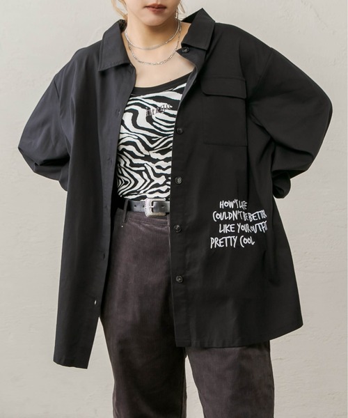 RASVOA(ラスボア)の「バックアジャスターシャツ(シャツ/ブラウス・レディース・ブラック/オフホワイト・FREE)」の2枚目の写真