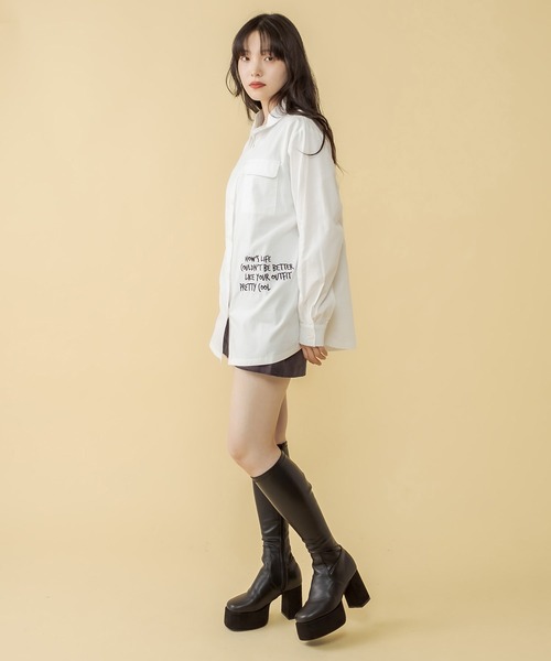 RASVOA(ラスボア)の「バックアジャスターシャツ(シャツ/ブラウス・レディース・ブラック/オフホワイト・FREE)」の10枚目の写真