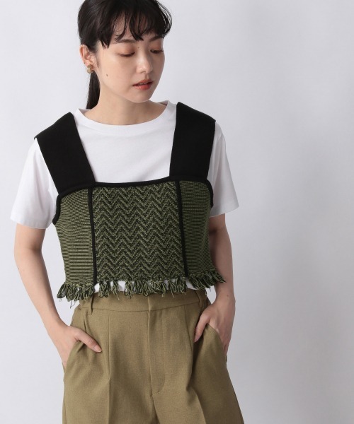 LOWRYS FARM(ローリーズファーム)の「フリンジハイショクビスチェ 218655(ベスト・レディース・ブラック/ベージュ/グリーン・FREE)」の7枚目の写真