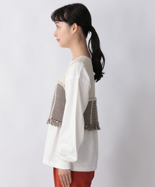 LOWRYS FARM(ローリーズファーム)の「フリンジハイショクビスチェ 218655(ベスト・レディース・ブラック/ベージュ/グリーン・FREE)」の4枚目の写真