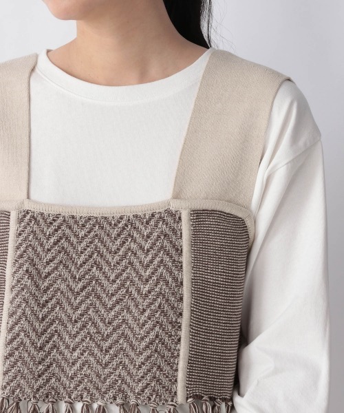 LOWRYS FARM(ローリーズファーム)の「フリンジハイショクビスチェ 218655(ベスト・レディース・ブラック/ベージュ/グリーン・FREE)」の12枚目の写真