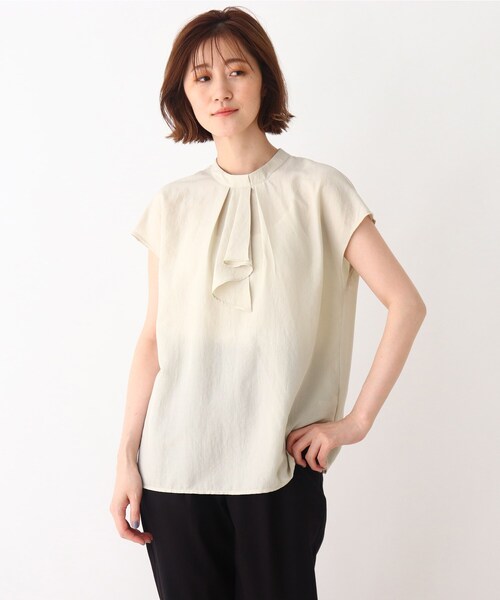 DRESKIP（ドレスキップ）の「◆ボウタイブラウス（シャツ/ブラウス・レディース・ネイビー/ナチュラル/ダークオレンジ・04/02/03）」の2枚目の写真