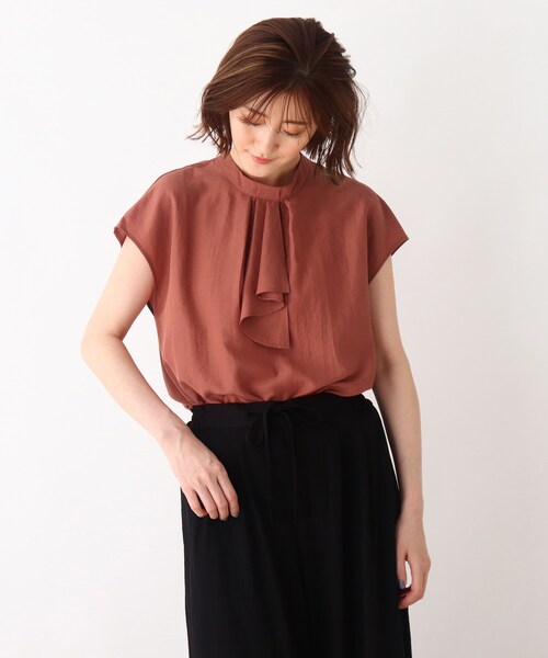 DRESKIP（ドレスキップ）の「◆ボウタイブラウス（シャツ/ブラウス・レディース・ネイビー/ナチュラル/ダークオレンジ・04/02/03）」の3枚目の写真