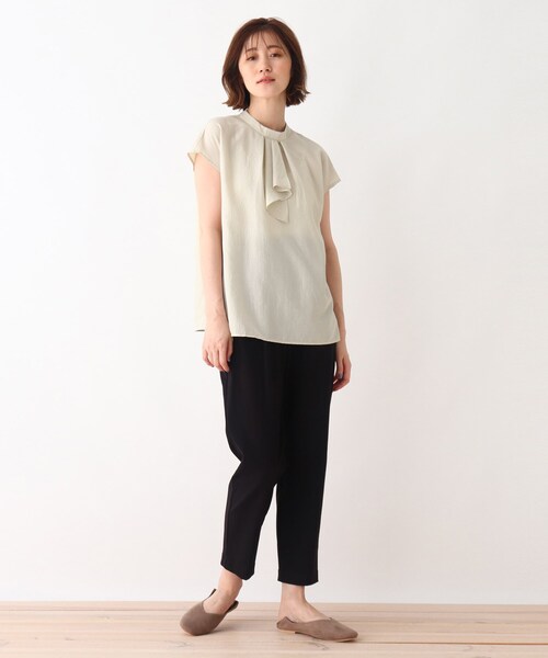 DRESKIP（ドレスキップ）の「◆ボウタイブラウス（シャツ/ブラウス・レディース・ネイビー/ナチュラル/ダークオレンジ・04/02/03）」の5枚目の写真