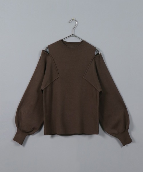 &g'aime(アンジェム)の「【&g’aime】スリットショルダーニット(ニット/セーター・レディース・ブラック/ブラウン/キャメル・FREE)」の7枚目の写真