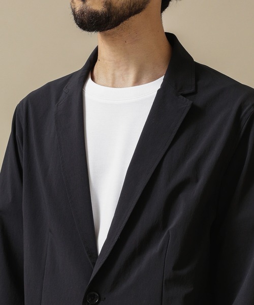 NANO universe（ナノユニバース）の「《WEB限定》CORDURAストレッチジャケット(セットアップ対応)（テーラードジャケット・メンズ・ブラック/ベージュ/ネイビー・マルチサイズ）」の4枚目の写真