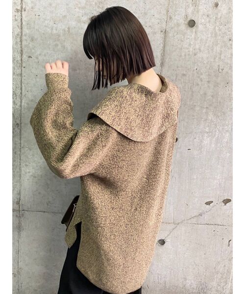 MURUA（ムルーア）の「ビッグカラールーズニット（ニット/セーター・レディース・ブラウン/イエロー・FREE）」の11枚目の写真