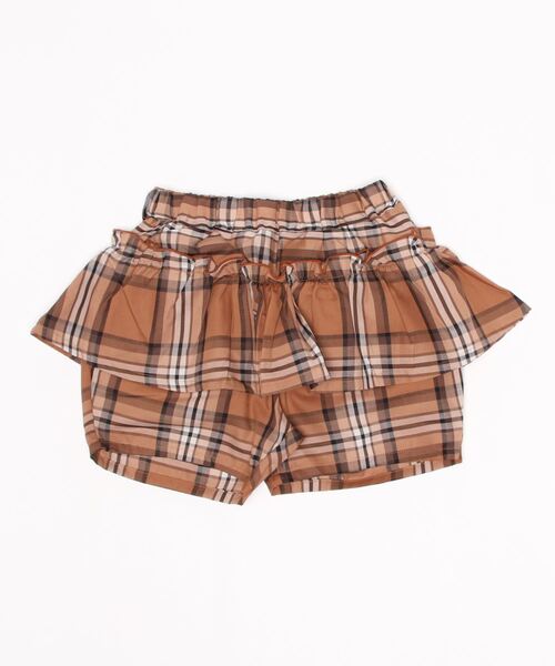nino(ニノ)の「チェックギャザーペプラム ショートパンツ(その他パンツ・キッズ・ベージュ/ネイビー・140cm/150cm/130cm)」の8枚目の写真
