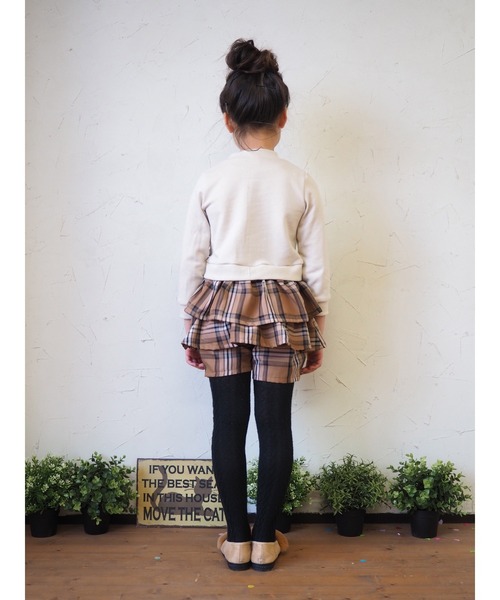 nino(ニノ)の「チェックギャザーペプラム ショートパンツ(その他パンツ・キッズ・ベージュ/ネイビー・140cm/150cm/130cm)」の15枚目の写真