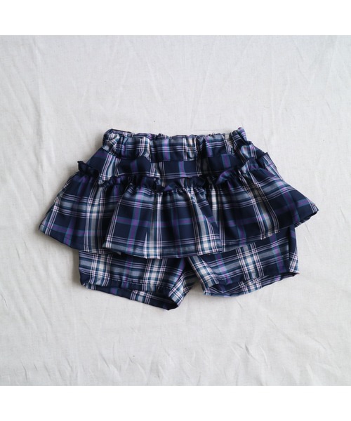 nino(ニノ)の「チェックギャザーペプラム ショートパンツ(その他パンツ・キッズ・ベージュ/ネイビー・140cm/150cm/130cm)」の13枚目の写真