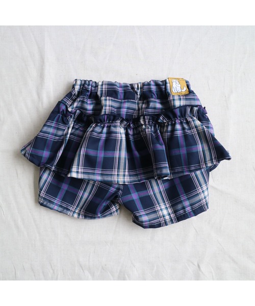 nino(ニノ)の「チェックギャザーペプラム ショートパンツ(その他パンツ・キッズ・ベージュ/ネイビー・140cm/150cm/130cm)」の12枚目の写真