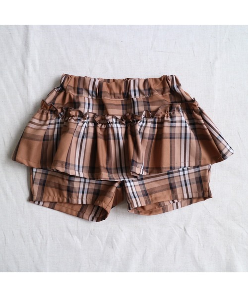 nino(ニノ)の「チェックギャザーペプラム ショートパンツ(その他パンツ・キッズ・ベージュ/ネイビー・140cm/150cm/130cm)」の11枚目の写真