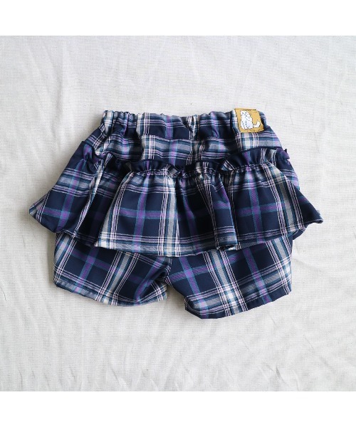nino(ニノ)の「チェックギャザーペプラム ショートパンツ(その他パンツ・キッズ・ベージュ/ネイビー・140cm/150cm/130cm)」の9枚目の写真