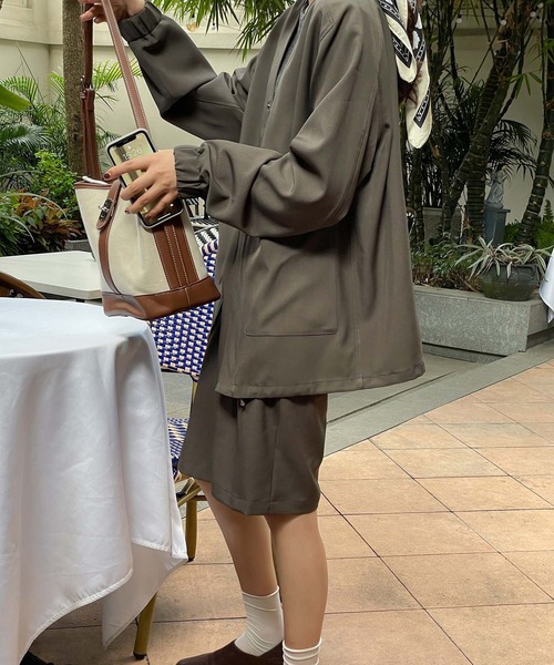 chuclla（チュクラ）の「【chuclla】Set-up collarless blouson chw21a048（ブルゾン・レディース・ブラック/モカ・S/L/M）」の4枚目の写真