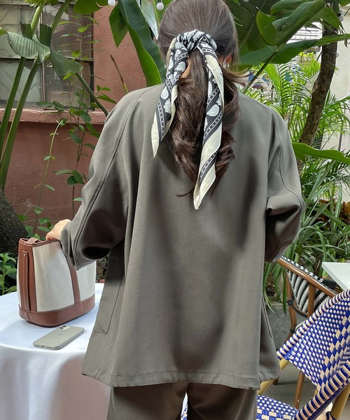 chuclla（チュクラ）の「【chuclla】Set-up collarless blouson chw21a048（ブルゾン・レディース・ブラック/モカ・S/L/M）」の5枚目の写真