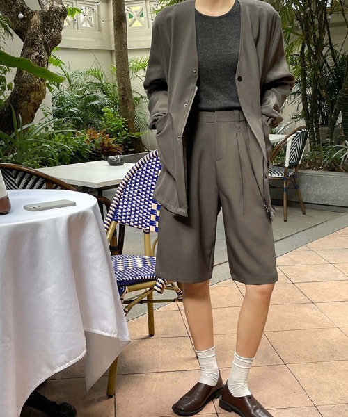 chuclla（チュクラ）の「【chuclla】Set-up collarless blouson chw21a048（ブルゾン・レディース・ブラック/モカ・S/L/M）」の8枚目の写真